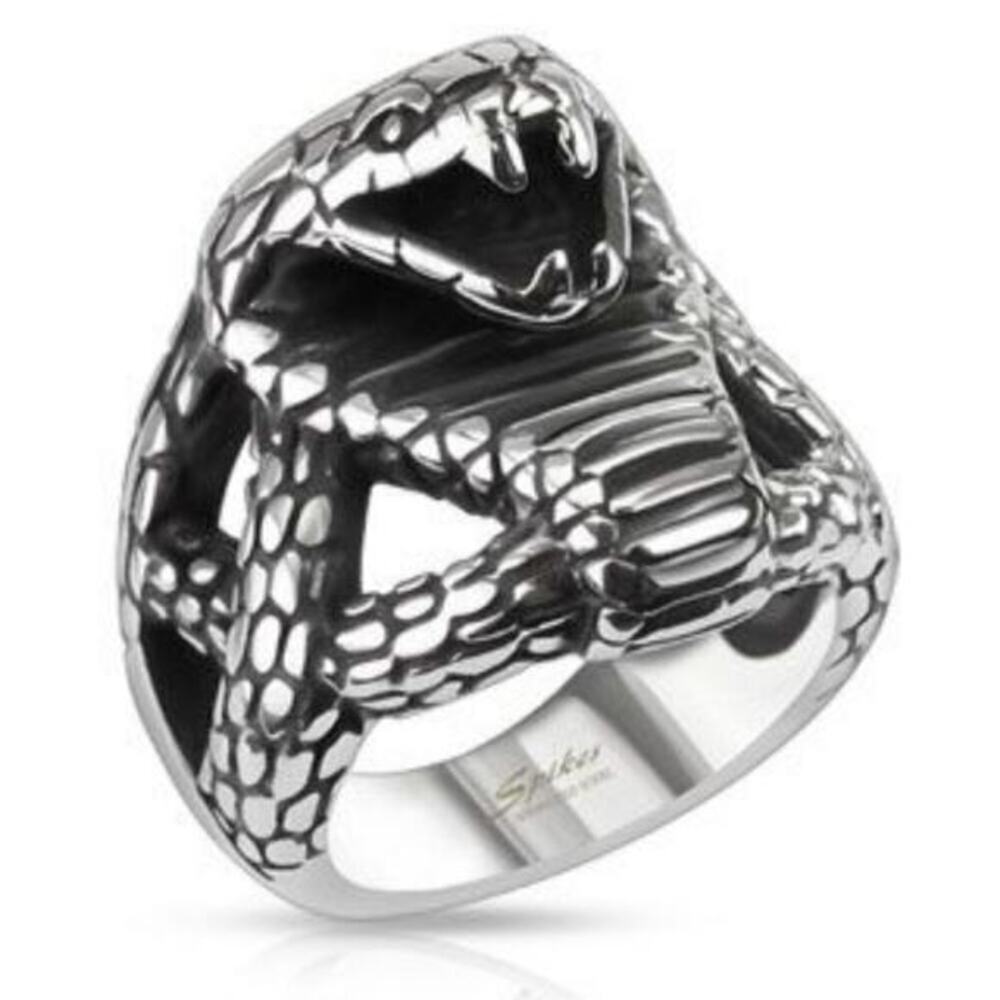 New stainless steel cobra ring size 11